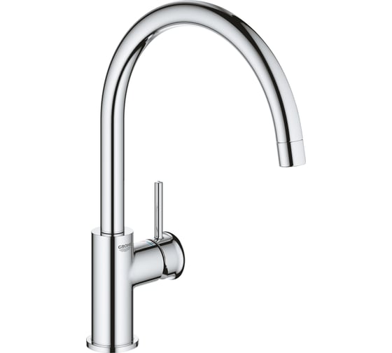 Смеситель для кухонной мойки Grohe BauClassic с высоким C-образным изливом, хром 31234001 1