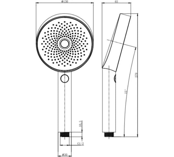 Ручной душ ALLEN BRAU PRIORITY 3.0 ф130мм, ABS, 3 режима, хром 5.31B20-00 00298824