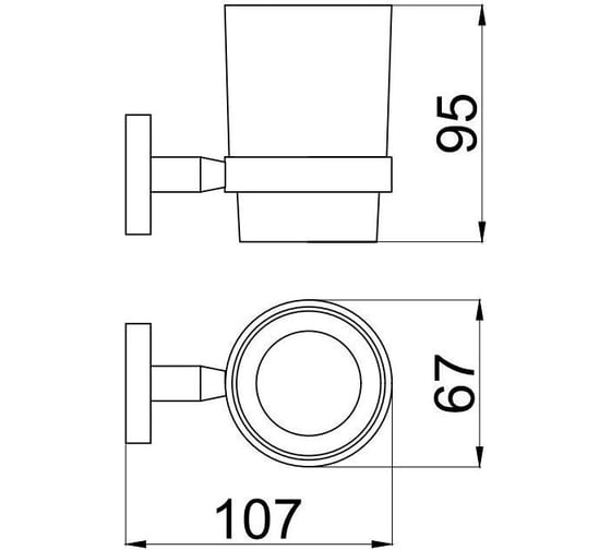 Стакан ALLEN BRAU PRIORITY, керамика/латунь, графит браш 6.31002-MG 00323763