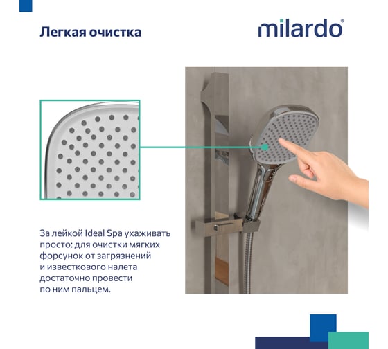 Лейка для душа Milardo ideal spa 3f, ILS3FC0M18