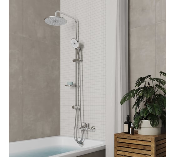 Душевой гарнитур с тропической лейкой Milardo ideal spa глянцевый хром ILSSB3FM76
