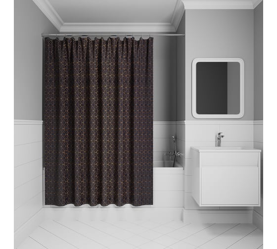 Штора для ванной IDDIS 200x240 см, полиэстер, синий BG05P24i11