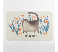 Коврик для ванной Этель I meow you, 80x50 см, велюр 5399389