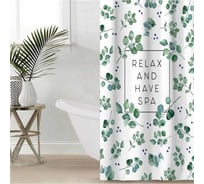 Штора для ванной Этель Eucalyptus 145x180 см, полиэстер 5494680