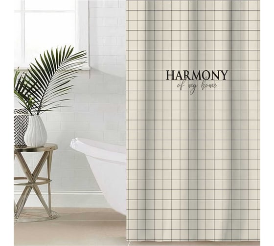 Штора для ванной Этель Harmony 145x180 см, полиэстер 9535000