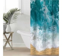 Штора для ванной Этель Waves 145x180 см, полиэстер 5494674