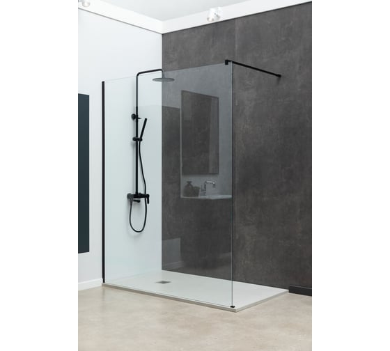 Душевая перегородка ALLEN BRAU INFINITY 1, Walk in 1400 (1375-1385 мм) прозрачная, 8 мм, черный браш 3.21027.BBA 00323819