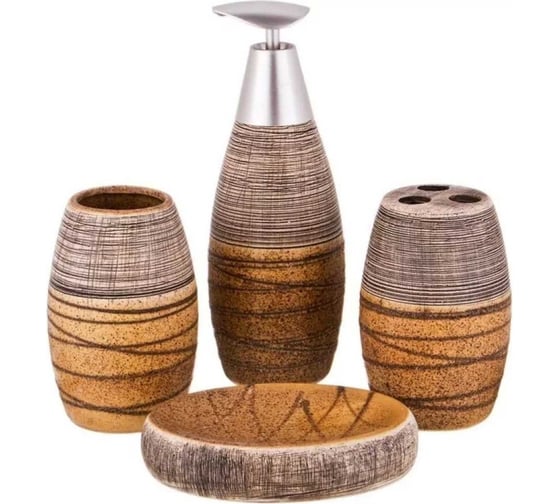 Набор для ванной комнаты Lefard 4 предмета, 320 мл, 7.2x7.2x19 см 755-201 1