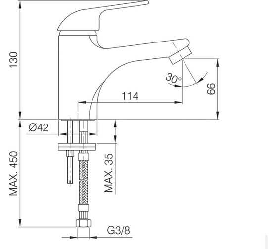 Смеситель для раковины Risco Aida Basin Mixer Aida 11024210000