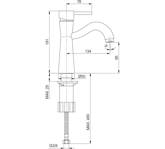 Смеситель для раковины Risco Shuttle Basin Mixer Shuttle 11004210000