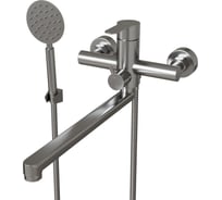 Смеситель для ванны и умывальника MIXLINE "Stainless" картридж 35 мм, нержавеющая сталь mlss32-02 552271