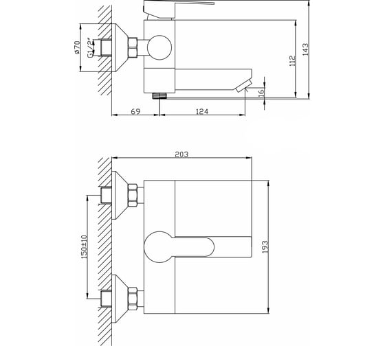 Смеситель для ванны MIXLINE "Stainless" картридж 35 мм, нержавеющая сталь mlss32-01 552272