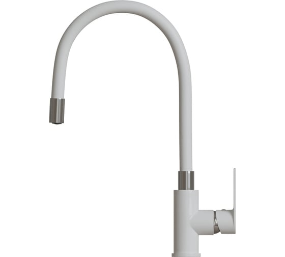 Смеситель для кухни MIXLINE "City white" картридж 35 мм, гибкий излив, боковая ручка, под шпильку ml33-098 553228