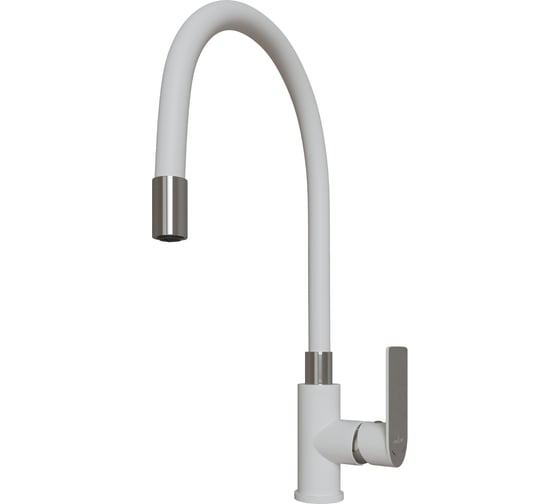 Смеситель для кухни MIXLINE "City white" картридж 35 мм, гибкий излив, боковая ручка, под шпильку ml33-098 553228