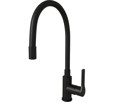 Смеситель для кухни MIXLINE "Round black" картридж 35 мм, гибкий излив, боковая ручка ml23-097 553222