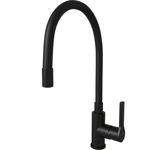 Смеситель для кухни MIXLINE "Round black" картридж 35 мм, гибкий излив, боковая ручка ml23-097 553222 1