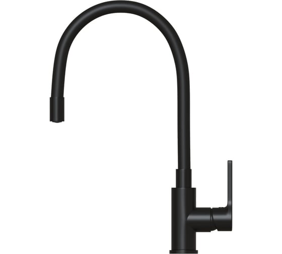 Смеситель для кухни MIXLINE "Round black" картридж 35 мм, гибкий излив, боковая ручка ml23-097 553222