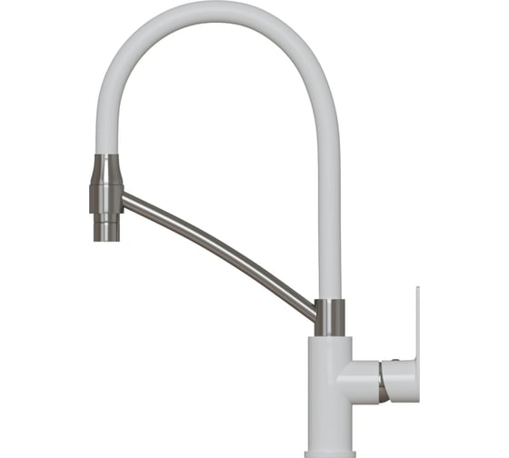 Смеситель для кухни MIXLINE "City white" картридж 35 мм, гибкий излив, боковая ручка ml33-108 553223