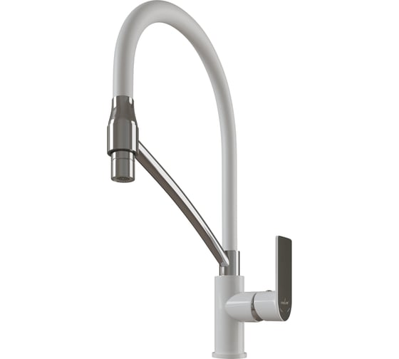 Смеситель для кухни MIXLINE "City white" картридж 35 мм, гибкий излив, боковая ручка ml33-108 553223