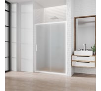 Дверь в душевую нишу GuteWetter gwmpkb019d2 100x200 см, профиль белый матовый, стекло матовое закаленное 6 мм 4698031636051