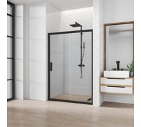 Дверь в душевую нишу GuteWetter gwmpkb019d2 125x200 см, профиль черный матовый, стекло бесцветное закаленное 6 мм 4698031924660