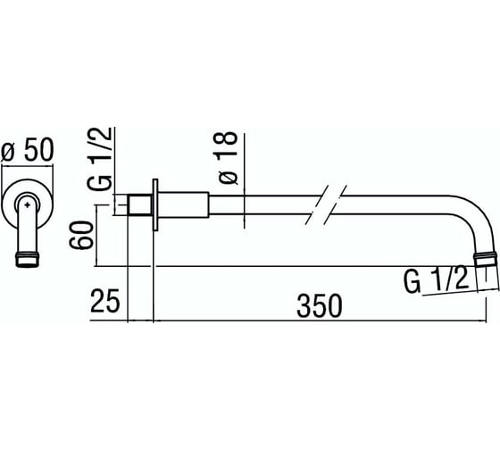 Держатель верхнего душа NOBILI 350 мм AD138/4CR 00000041103