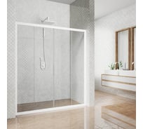 Дверь в душевую нишу GuteWetter gwmpkb019d4 160x200 см, профиль белый матовый, стекло бесцветное закаленное 6 мм 4698031636785