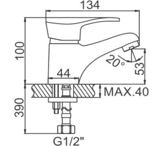 Смеситель для умывальника LEDEME L1014-B 116286