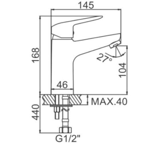 Смеситель для умывальника LEDEME L1051 65827