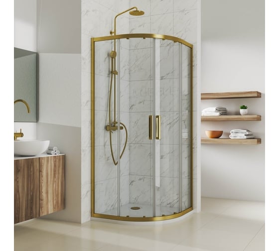 Душевой уголок GuteWetter gwmpkb018r 125x125x200 см, профиль бронзовый, стекло бесцветное закаленное 6 мм 4698031162321 1