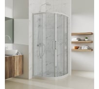 Душевой уголок GuteWetter gwmpkb018r 100x100x200 см, профиль белый матовый, стекло бесцветное закаленное 6 мм 4698031634569