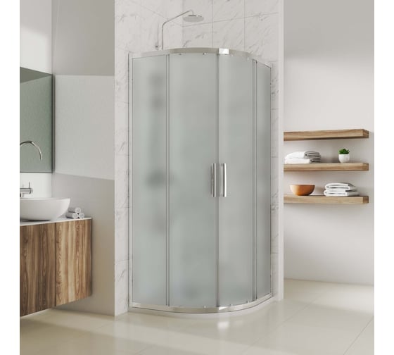 Душевой уголок GuteWetter gwmpkb018r 115x115x200 см, профиль хром блестящий, стекло матовое закаленное 6 мм 4698031920273 1