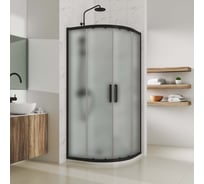 Душевой уголок GuteWetter gwmpkb018r 105x105x200 см, профиль черный матовый, стекло матовое закаленное 6 мм 4698031920471