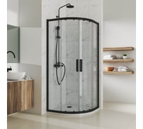 Душевой уголок GuteWetter gwmpkb018r 100x100x200 см, профиль черный матовый, стекло бесцветное закаленное 6 мм 4698031920358
