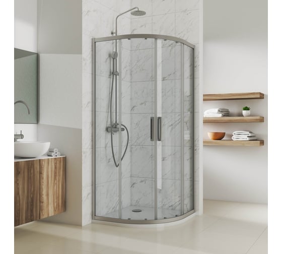 Душевой уголок GuteWetter gwmpkb018r 125x125x200 см, профиль хром матовый, стекло бесцветное закаленное 6 мм 4698031919963 1