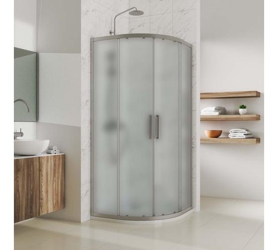 Душевой уголок GuteWetter gwmpkb018r 90x90x200 см, профиль хром матовый, стекло матовое закаленное 6 мм 4698031920006