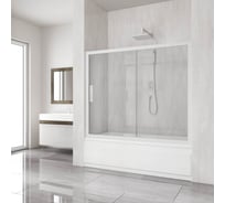 Шторка на ванну GuteWetter gwmpkb019p2 170x150 см, профиль белый матовый, стекло бесцветное закаленное 6 мм 4698031666867