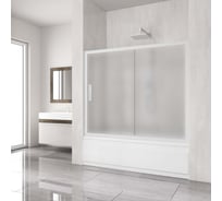 Шторка на ванну GuteWetter gwmpkb019p2 155x150 см, профиль белый матовый, стекло матовое закаленное 6 мм 4698031666942