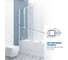 Шторка на ванну GuteWetter gwmpkb020p601 55x150 см, профиль белый матовый, стекло бесцветное закаленное 6 мм 4698032582036 4