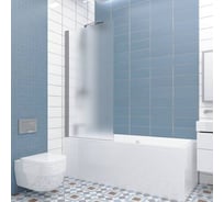 Шторка на ванну GuteWetter gwmpkb020p601n 56x141 см, профиль хром матовый, стекло матовое закаленное 6 мм 4698032451042