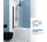 Шторка на ванну GuteWetter gwmpkb020p601n 52x153 см, профиль черный матовый, стекло матовое закаленное 6 мм 4698032450663 4