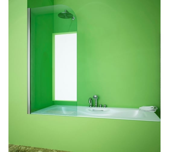 Шторка на ванну GuteWetter gwmplp61a 60x160 см, профиль хром блестящий, стекло бесцветное закаленное 8 мм 4698032455804