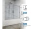 Шторка на ванну GuteWetter gwmpkb019p4 150x150 см, профиль хром матовый, стекло матовое закаленное 6 мм 4698031941445 4