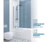 Шторка на ванну GuteWetter gwmplp61asq 75x150 см, профиль хром блестящий, стекло бесцветное закаленное 8 мм 4698032465469 3