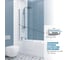 Шторка на ванну GuteWetter gwmplp61asq 60x150 см, профиль хром блестящий, стекло бесцветное закаленное 8 мм 4698032464417 4