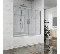 Шторка на ванну GuteWetter gwmpkb019p4 245x150 см, профиль хром матовый, стекло бесцветное закаленное 6 мм 4698031941285