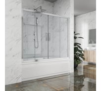 Шторка на ванну GuteWetter gwmpkb019p4 300x150 см, профиль хром блестящий, стекло бесцветное закаленное 6 мм 4698031942091