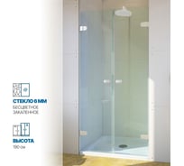 Дверь в душевую нишу GuteWetter gwmplxd002-6-07 75x190 см, профиль белый матовый, стекло бесцветное закаленное 6 мм 4698032768133