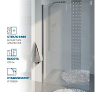 Душевая перегородка GuteWetter gwmpld61n 108x200 см, профиль хром блестящий, стекло бесцветное закаленное 8 мм 4698032442002