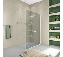 Душевая перегородка GuteWetter gwmpwa8stb 62x198 см, профиль белый матовый, стекло бесцветное закаленное 8 мм 4698032443894